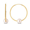 14k Yellow Gold Round Endless Pearl Earring(1x25mm)
