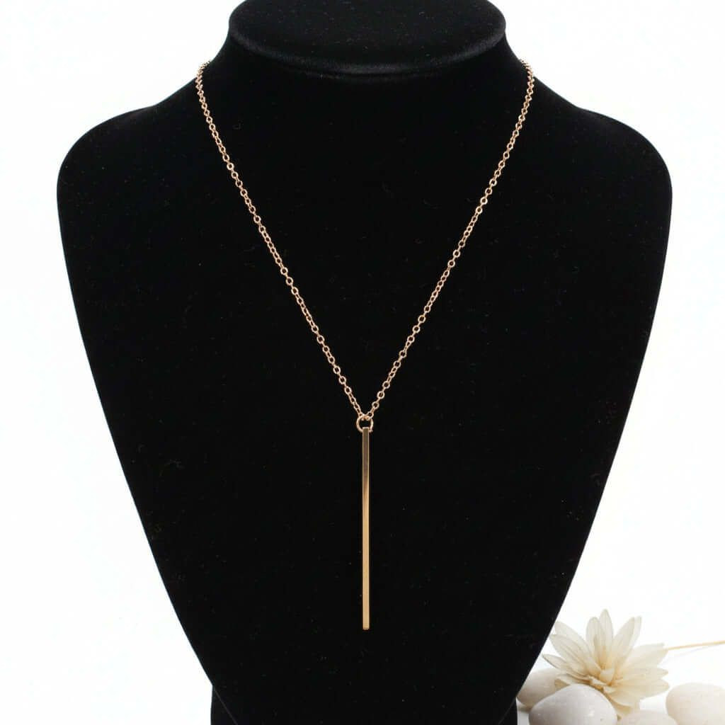 Soul Alignment Necklace for Men & Women, Minimalist Vertical Bar Pendant Necklace, Gold Fashion Jewelry