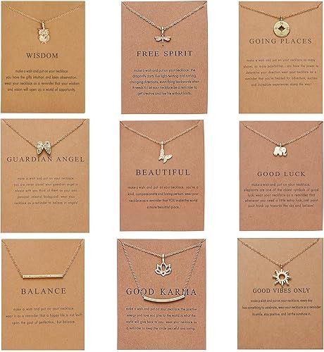 Stylish 9Pcs Gold Plated Necklace Set for Women,Simple Wings Butterfly Pendant Collarbone Necklace,Striking Friendship Birthday Festival Jewelry Gifts
