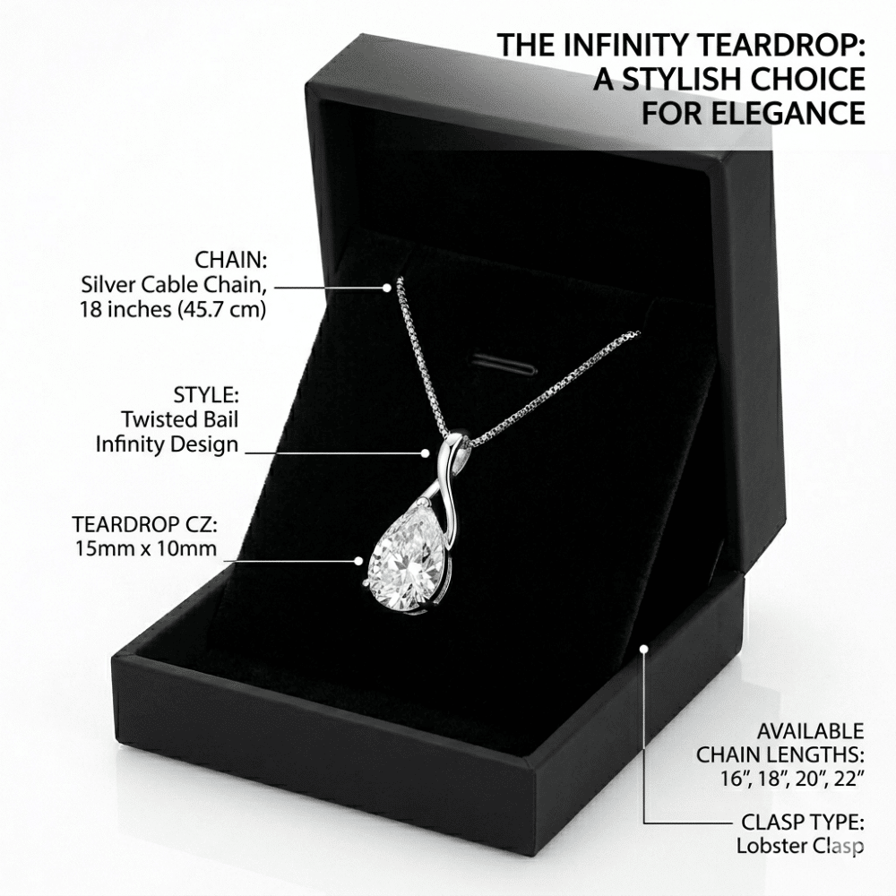 Angel Tears Drop Pendant Necklace for Women, Silver Plated Teardrop Crystal Necklace, Elegant Clavicle Jewelry Gift