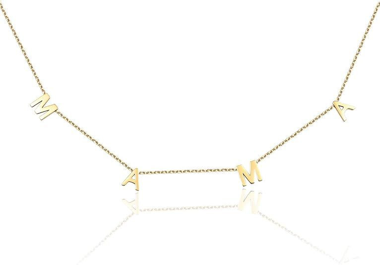 Mama Necklace for Women, 14K Gold Plated Dainty Mom Necklace Non Tarnish Jewelry for Mama, Mother Gifts for New Mom, First Time Mommy Gifts