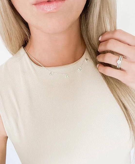 Mama Necklace for Women, 14K Gold Plated Dainty Mom Necklace Non Tarnish Jewelry for Mama, Mother Gifts for New Mom, First Time Mommy Gifts