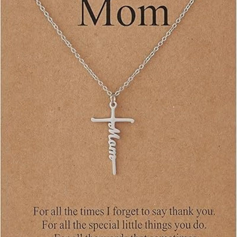 Faith Cross Pendant Necklace for Women Religious Christian Jewelry Mother's Day Gifts for Women