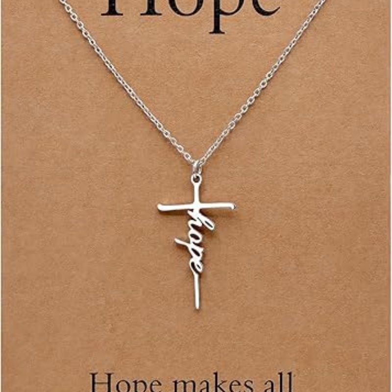 Faith Cross Pendant Necklace for Women Religious Christian Jewelry Mother's Day Gifts for Women