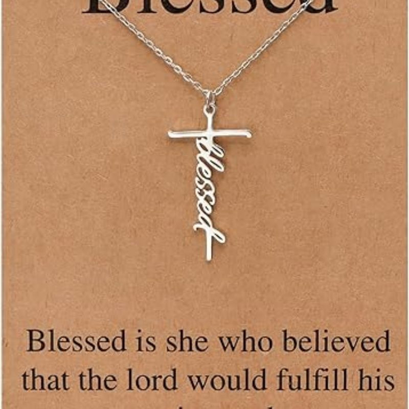 Faith Cross Pendant Necklace for Women Religious Christian Jewelry Mother's Day Gifts for Women