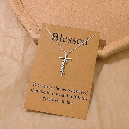 Faith Cross Pendant Necklace for Women Religious Christian Jewelry Mother's Day Gifts for Women
