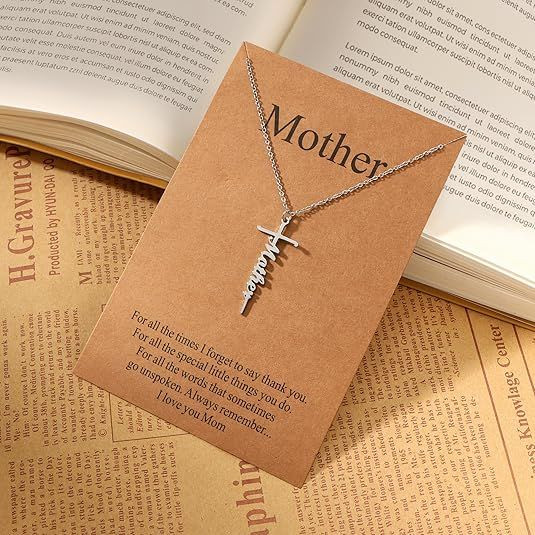 Faith Cross Pendant Necklace for Women Religious Christian Jewelry Mother's Day Gifts for Women