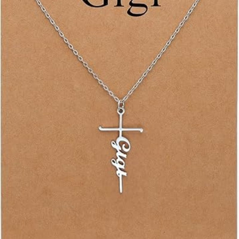 Faith Cross Pendant Necklace for Women Religious Christian Jewelry Mother's Day Gifts for Women