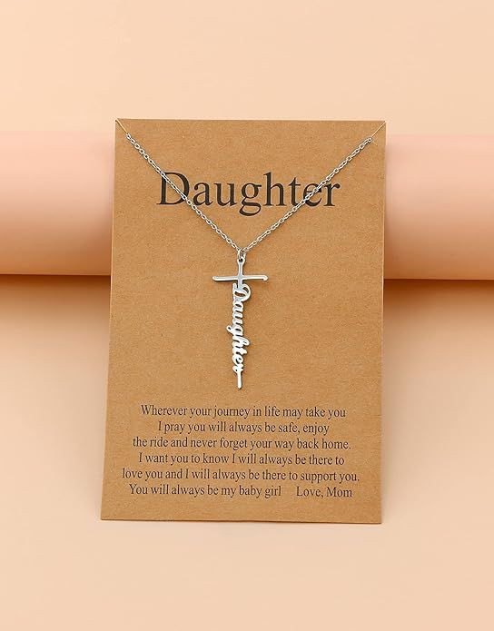Faith Cross Pendant Necklace for Women Religious Christian Jewelry Mother's Day Gifts for Women