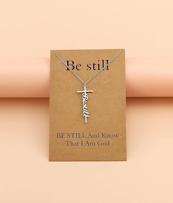 Faith Cross Pendant Necklace for Women Religious Christian Jewelry Mother's Day Gifts for Women
