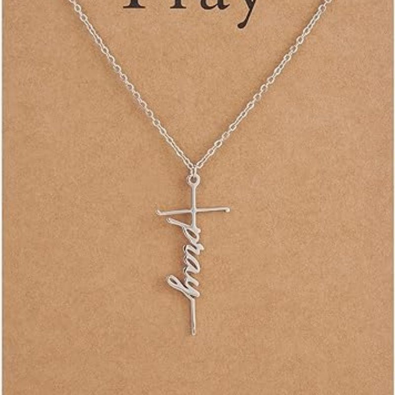 Faith Cross Pendant Necklace for Women Religious Christian Jewelry Mother's Day Gifts for Women