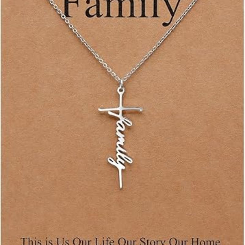 Faith Cross Pendant Necklace for Women Religious Christian Jewelry Mother's Day Gifts for Women