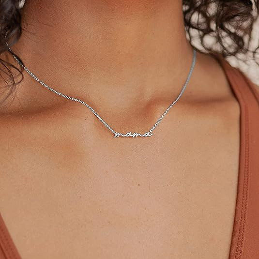 Mama Necklaces for Women, Gifts for Mother, 14K Gold Plated Dainty Necklace Non Tarnish Jewelry, Gifts for New Mom