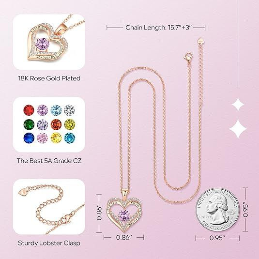 18K Rose Gold Necklaces for Women Birthday Gifts for Women Jewelry for Women Birthday Gifts for Wife Girlfriend Daughter Wife Birthday Gifts for Anniversary Mothers Day Christmas Valentines Gifts