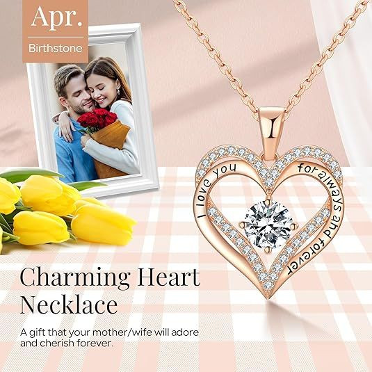 18K Rose Gold Necklaces for Women Birthday Gifts for Women Jewelry for Women Birthday Gifts for Wife Girlfriend Daughter Wife Birthday Gifts for Anniversary Mothers Day Christmas Valentines Gifts