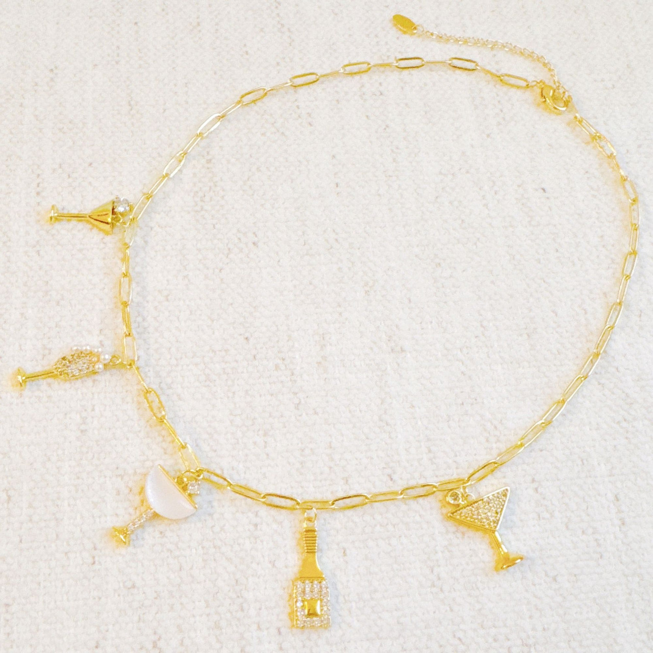 Cheers To Happiness Multi Charm Necklace