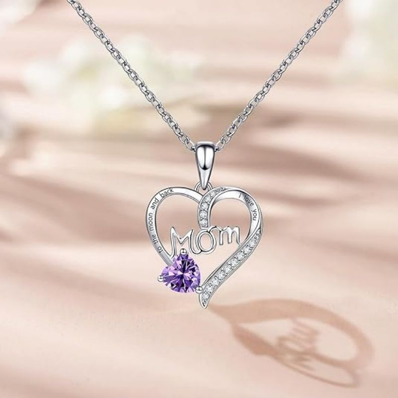 Female Love Pendant Necklace, Mother's Day Gift for Mom, I Love Mom (Comes with Gift Box)