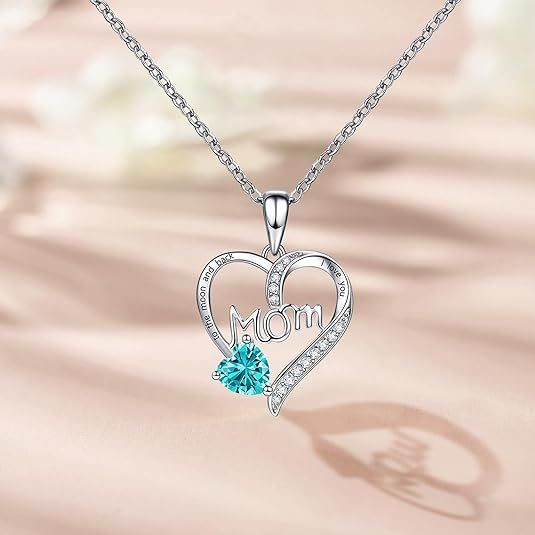 Female Love Pendant Necklace, Mother's Day Gift for Mom, I Love Mom (Comes with Gift Box)