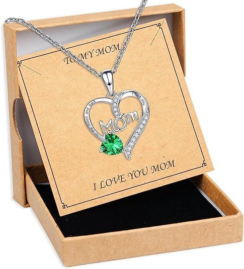 Female Love Pendant Necklace, Mother's Day Gift for Mom, I Love Mom (Comes with Gift Box)