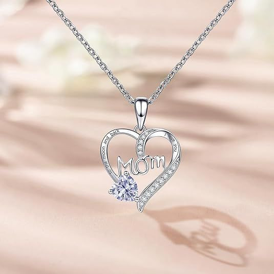 Female Love Pendant Necklace, Mother's Day Gift for Mom, I Love Mom (Comes with Gift Box)