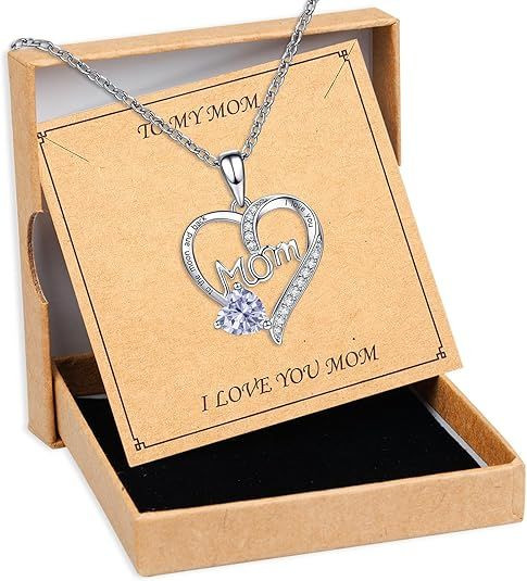 Female Love Pendant Necklace, Mother's Day Gift for Mom, I Love Mom (Comes with Gift Box)