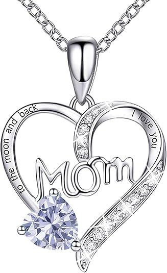 Female Love Pendant Necklace, Mother's Day Gift for Mom, I Love Mom (Comes with Gift Box)
