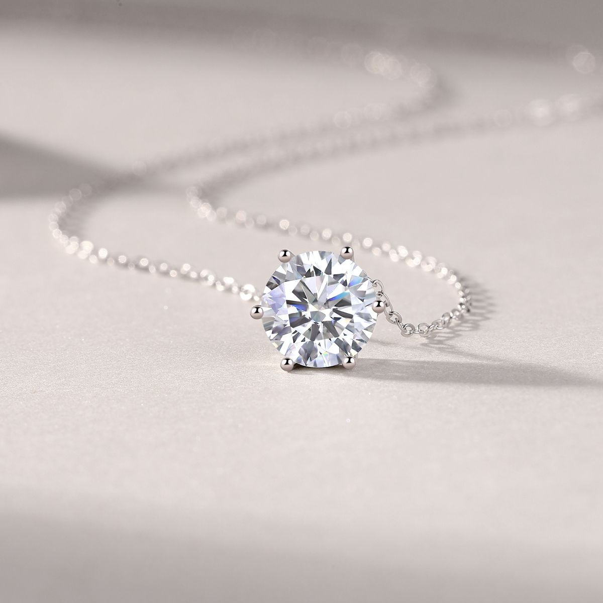 Afternoon Rose - Set with Moissanite 1 Carat 2 Carat 3 Carat S925 Sterling Silver and Platinum Plated Necklace Pendant Fashion Trend Diamond Jewelry