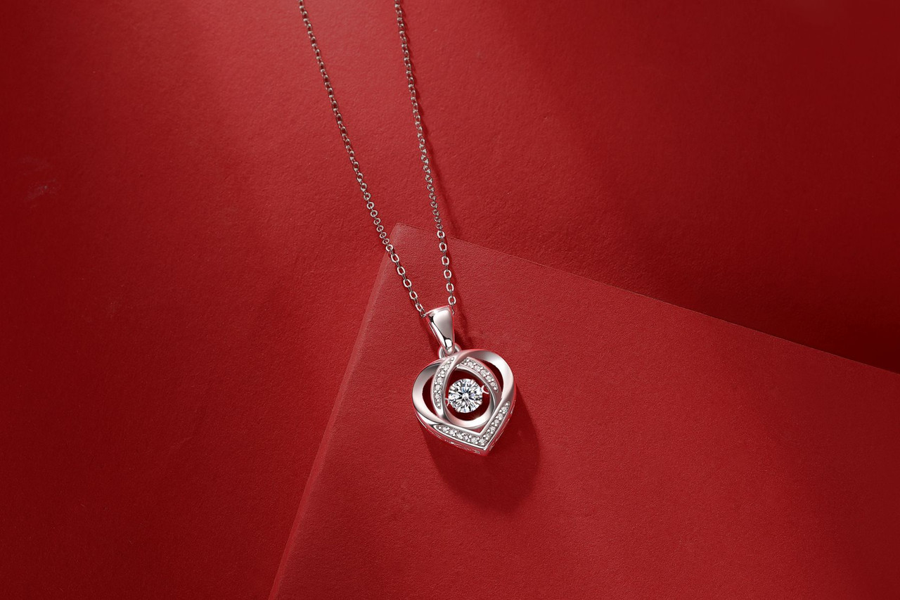 With you in my Heart - A fashionable and trendy jewelry necklace pendant set with 0.5-carat Moissanite S925 sterling silver