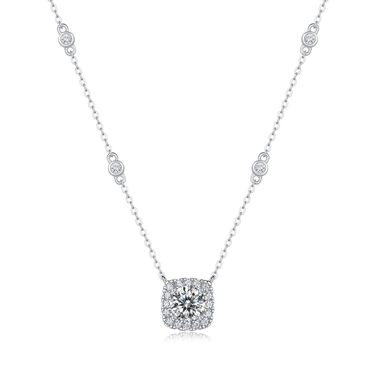 Dream - A fashionable and trendy jewelry necklace pendant set with 1-carat Moissan diamond S925 sterling silver and platinum-plated diamond