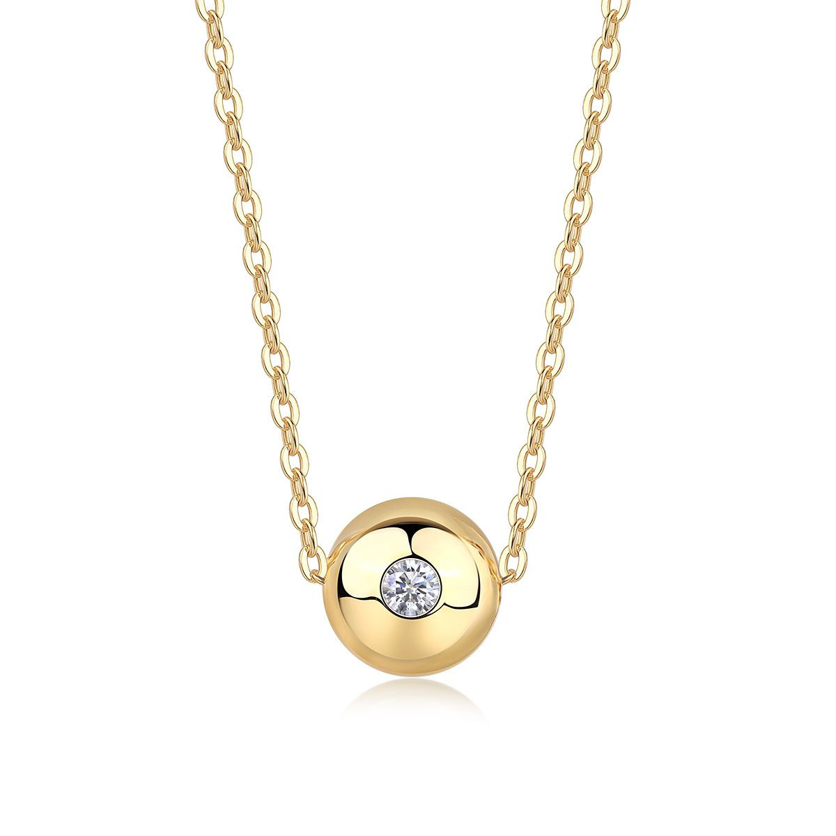 Good Fortune Flows - A fashionable and trendy jewelry necklace pendant set with 0.1-carat Moissan diamond S925 sterling silver and gold-plated