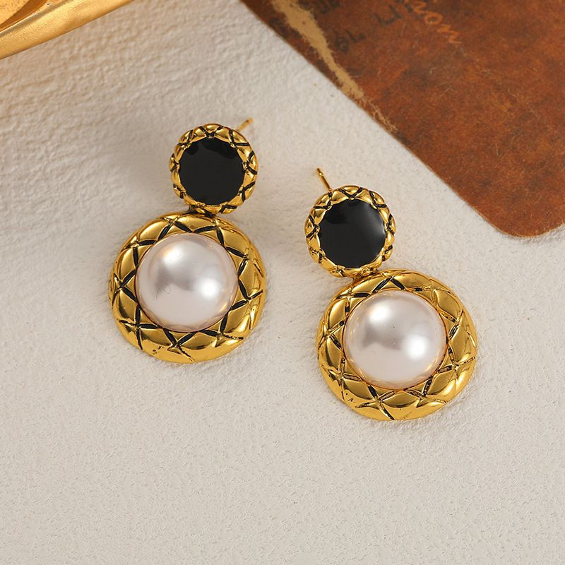 Vintage Black Onyx Teardrop Dangle Earrings for Women, 14K Gold Plated Twisted Knot Drop Earrings, Elegant Retro Black Stone Long Tassel Earrings Formal Party Wedding Jewelry Gift