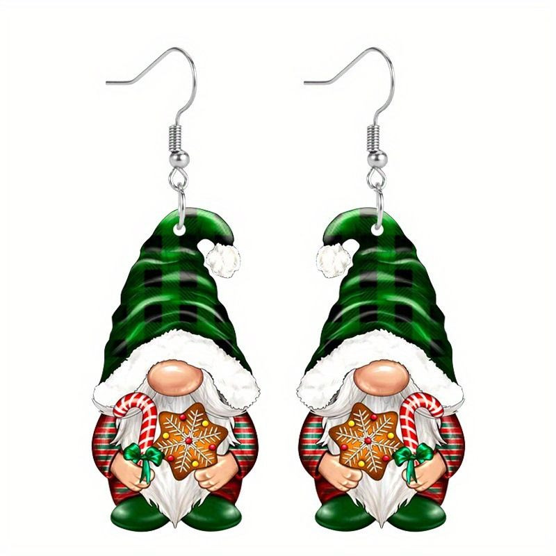 4Pairs Acrylic Earring Set Unique Fun Holiday Fashion Accessories Party Decorations Christmas Gift for Women