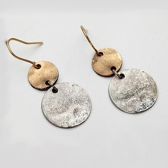 Patina Earrings In Bronze Finish With Age-Old Rustic Charm