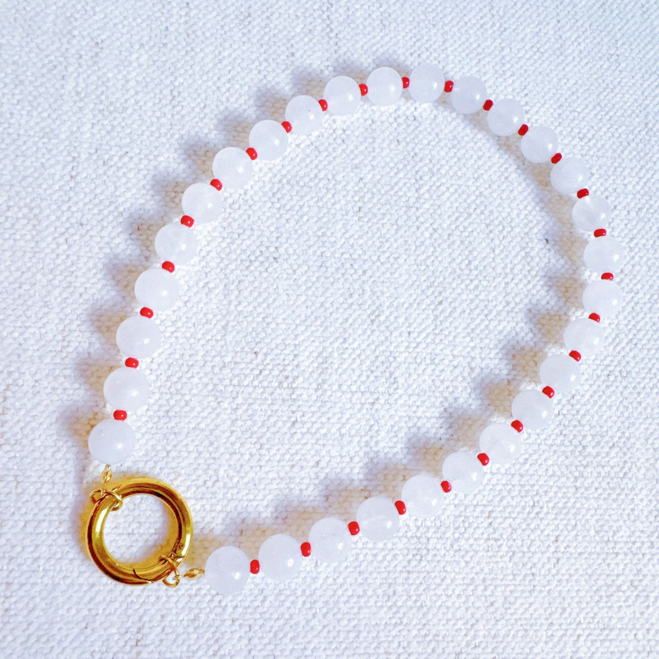 Moon Mink Stone Bead Necklace