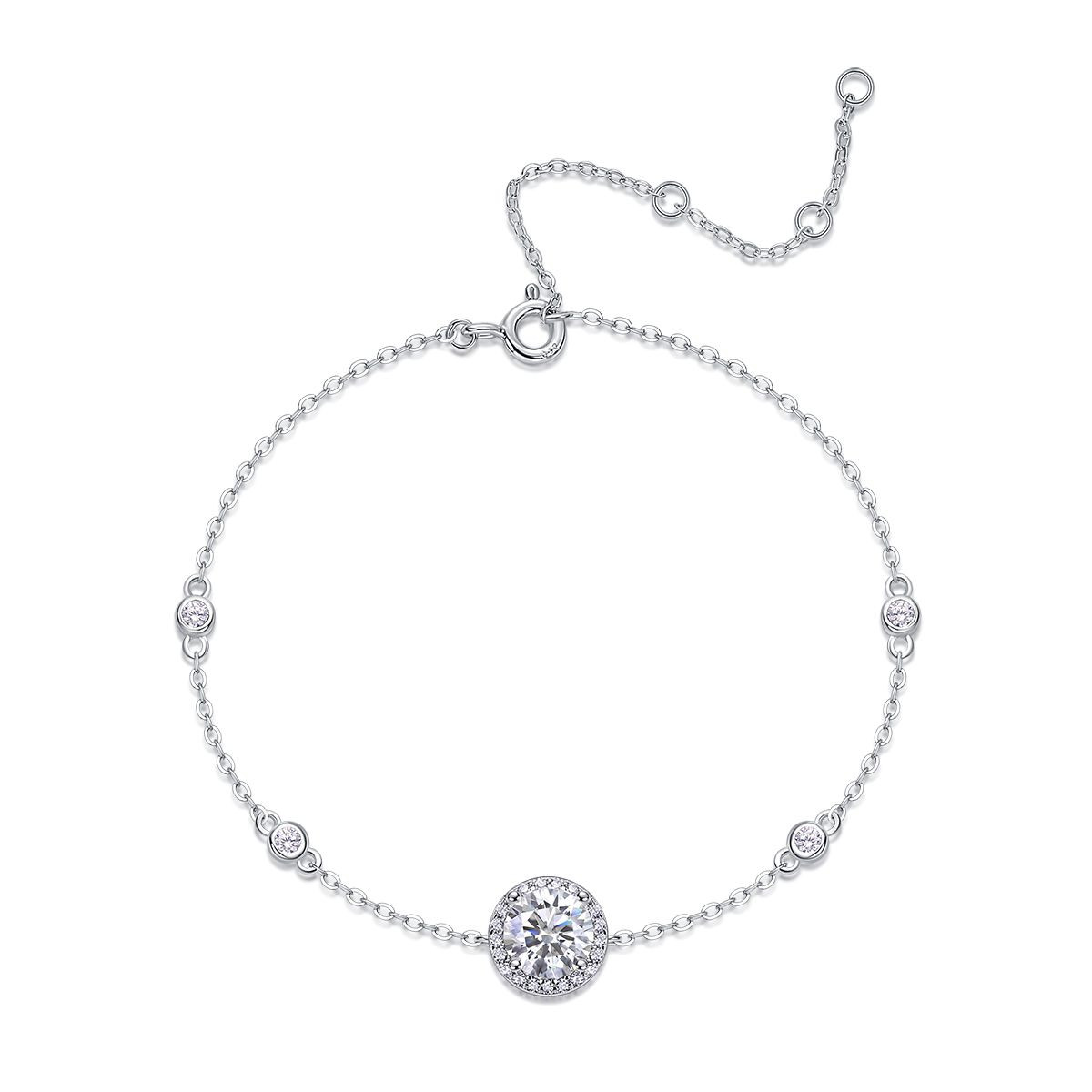 Holy Eye - Made of morganite, 925 sterling silver and platinum-plated diamonds, it is a fashionable jewelry bracelet and a luxurious silver accessory.
