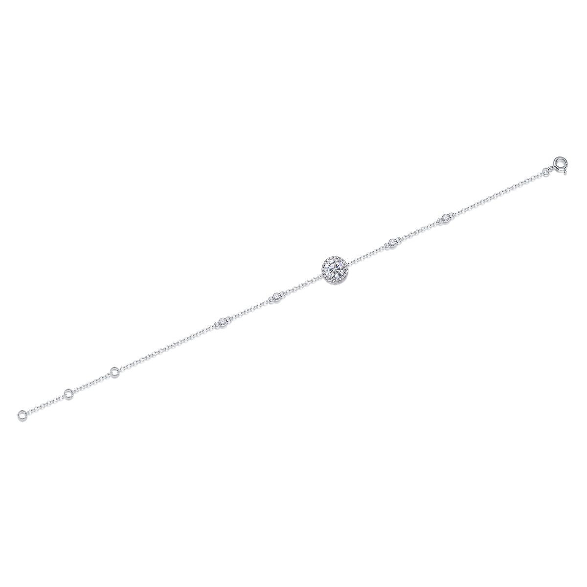 Holy Eye - Made of morganite, 925 sterling silver and platinum-plated diamonds, it is a fashionable jewelry bracelet and a luxurious silver accessory.
