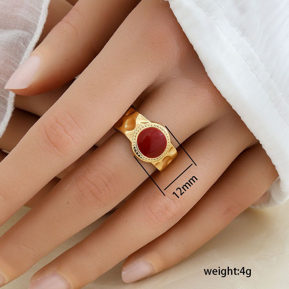 18K Gold Plated Moon Star Oval Open Ring For Women, White Enamel Celestial Crescent Moon Star Adjustable Band Ring, Minimalist Boho Aesthetic Stainless Steel Daily Wear Jewelry Gift