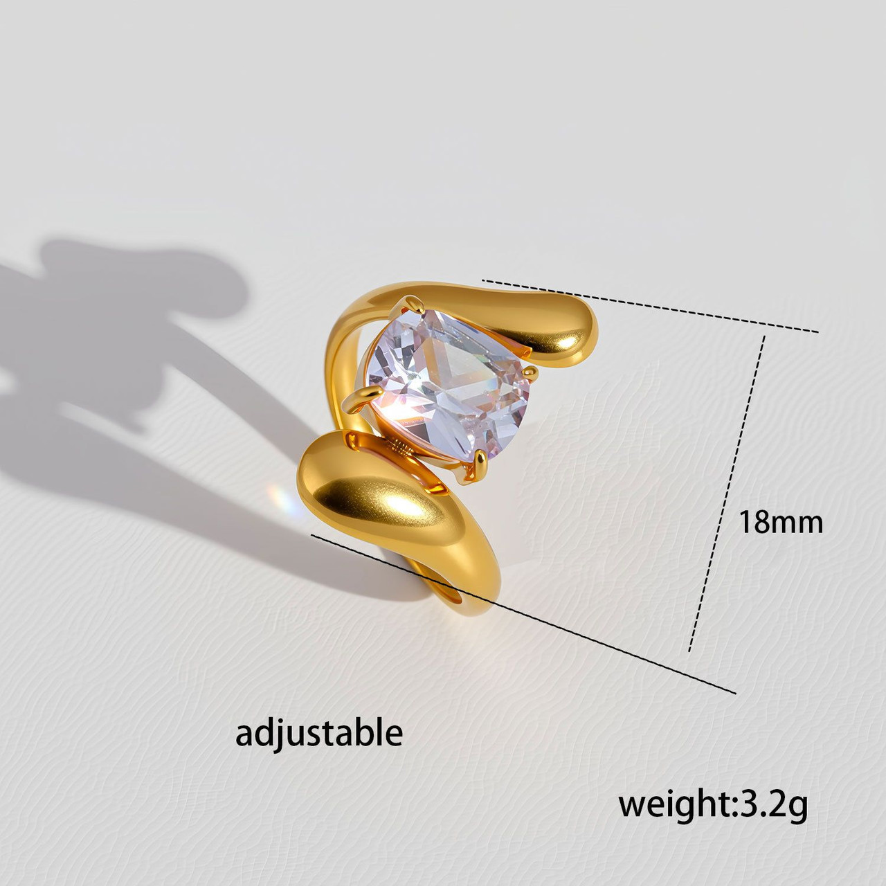 Fashionable Pearl Sunflower Titanium Steel Open Ring Gold Plated Multi-functional Retro Jewelry Adjustable Size for Men and Women