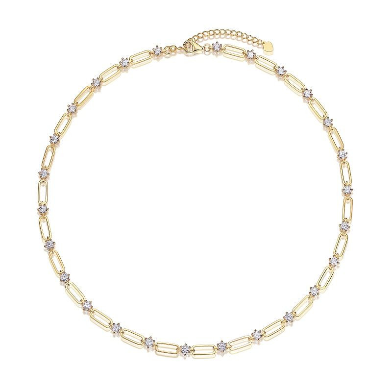 Sunlit Love - A fashionable and popular jewelry necklace pendant set, featuring Monnes stone, made of 925 silver and plated with platinum diamonds.