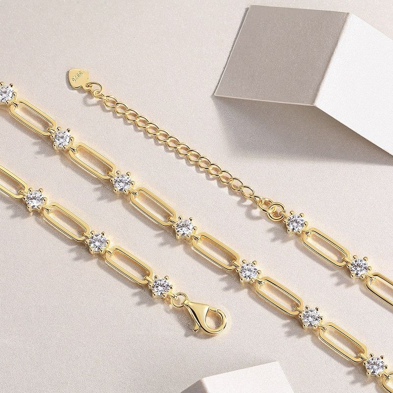 Sunlit Love - A fashionable and popular jewelry necklace pendant set, featuring Monnes stone, made of 925 silver and plated with platinum diamonds.