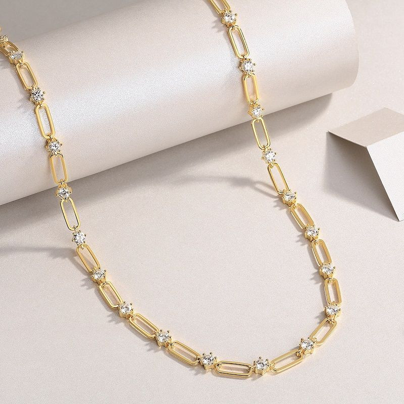Sunlit Love - A fashionable and popular jewelry necklace pendant set, featuring Monnes stone, made of 925 silver and plated with platinum diamonds.
