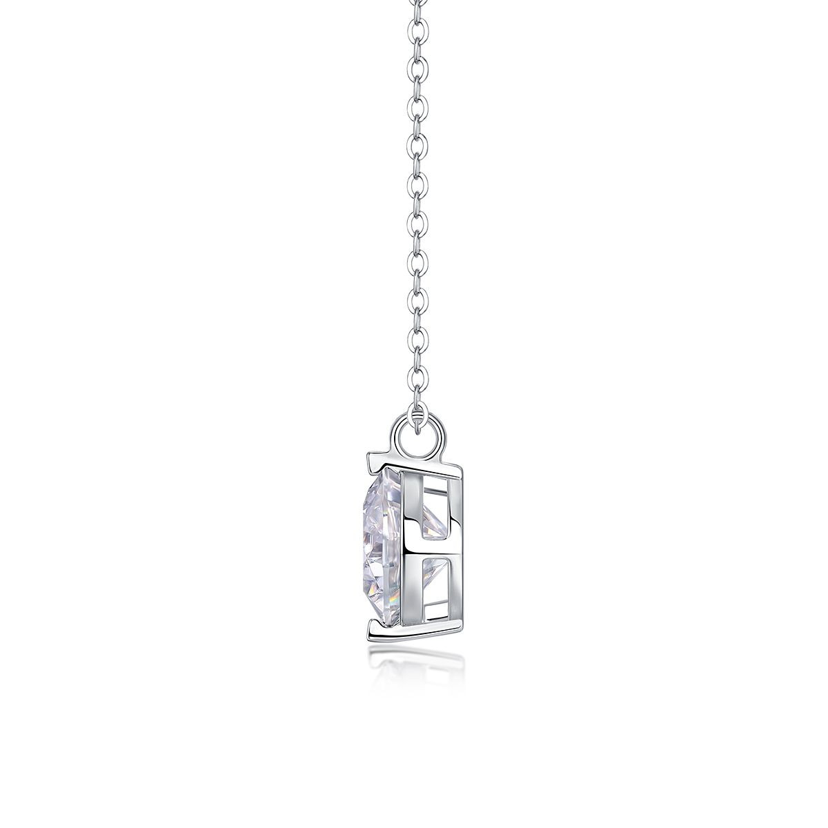 Timelessness - A fashionable and popular jewelry necklace pendant set, featuring Monnes stone, made of 925 silver and plated with platinum diamonds.