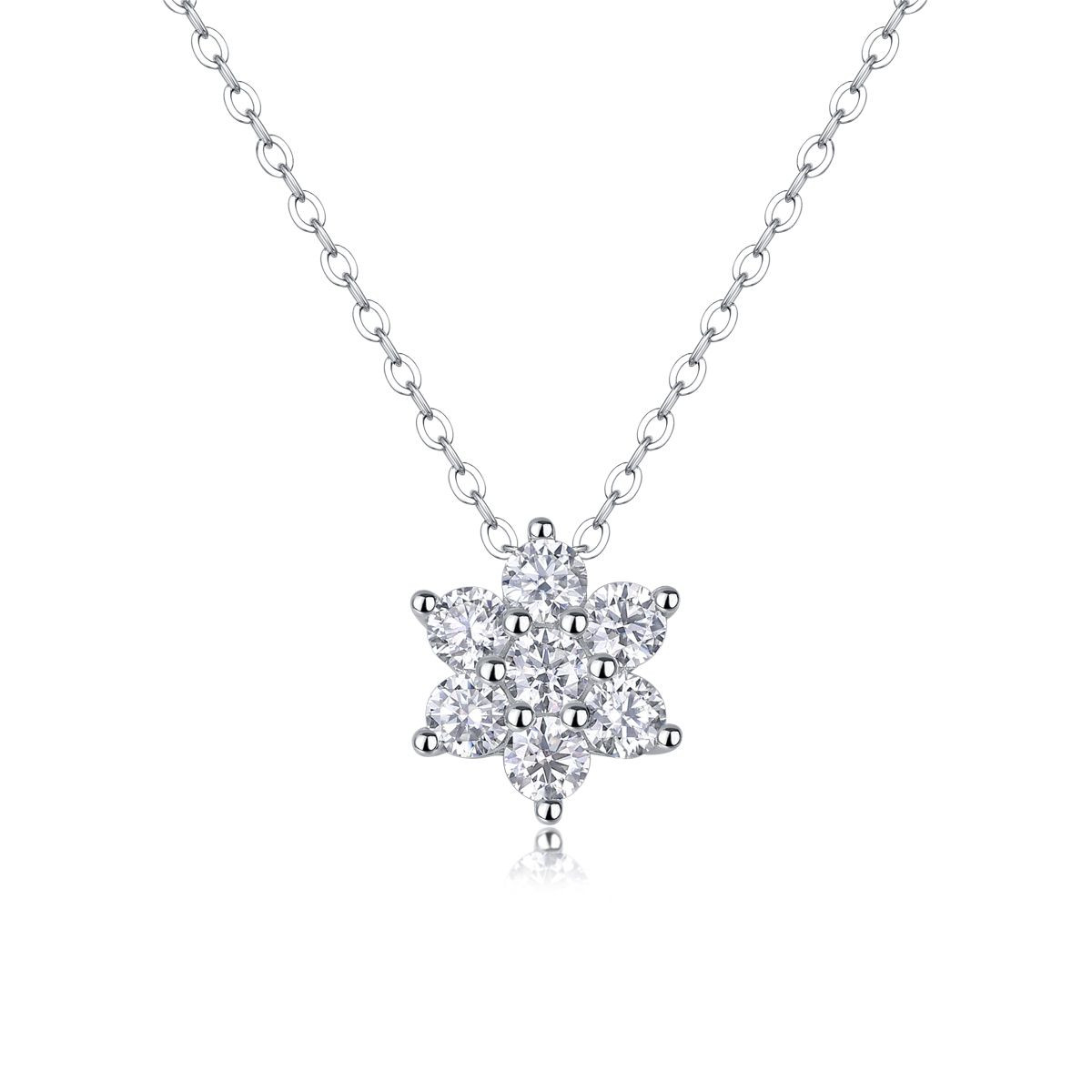 Snowflakes Flowing - A fashionable and popular jewelry necklace pendant set, featuring Monisite gemstones, made of 925 silver and plated with platinum diamonds.