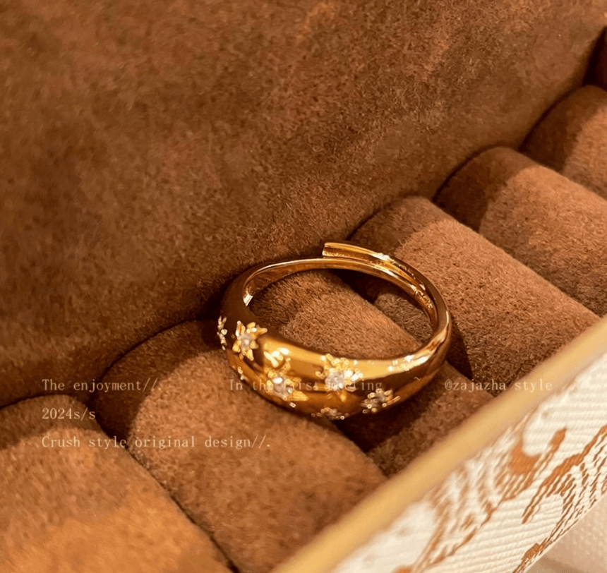 Vintage Natural Tiger Eye Stone Halo CZ Ring For Women, 18K Gold Plated Matte Brushed Band Oval Cabochon Gemstone Luxury Retro Wedding Party Fashion Jewelry Gift