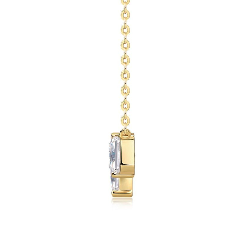 A fashionable and popular jewelry necklace pendant set, featuring Monnes stone, made of 925 silver and plated with platinum diamonds