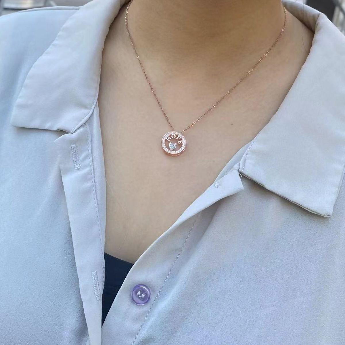 Necklace for Women 18k Gold Plated 925 Silver 5A Cubic Zirconia Hope Pendant Necklace