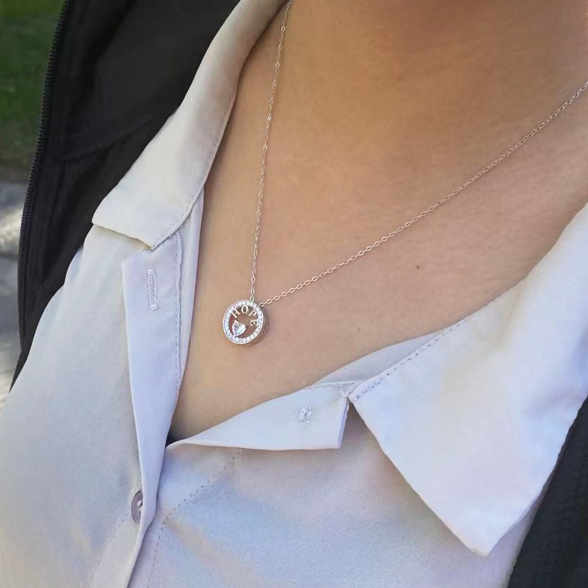 Necklace for Women 18k Gold Plated 925 Silver 5A Cubic Zirconia Hope Pendant Necklace