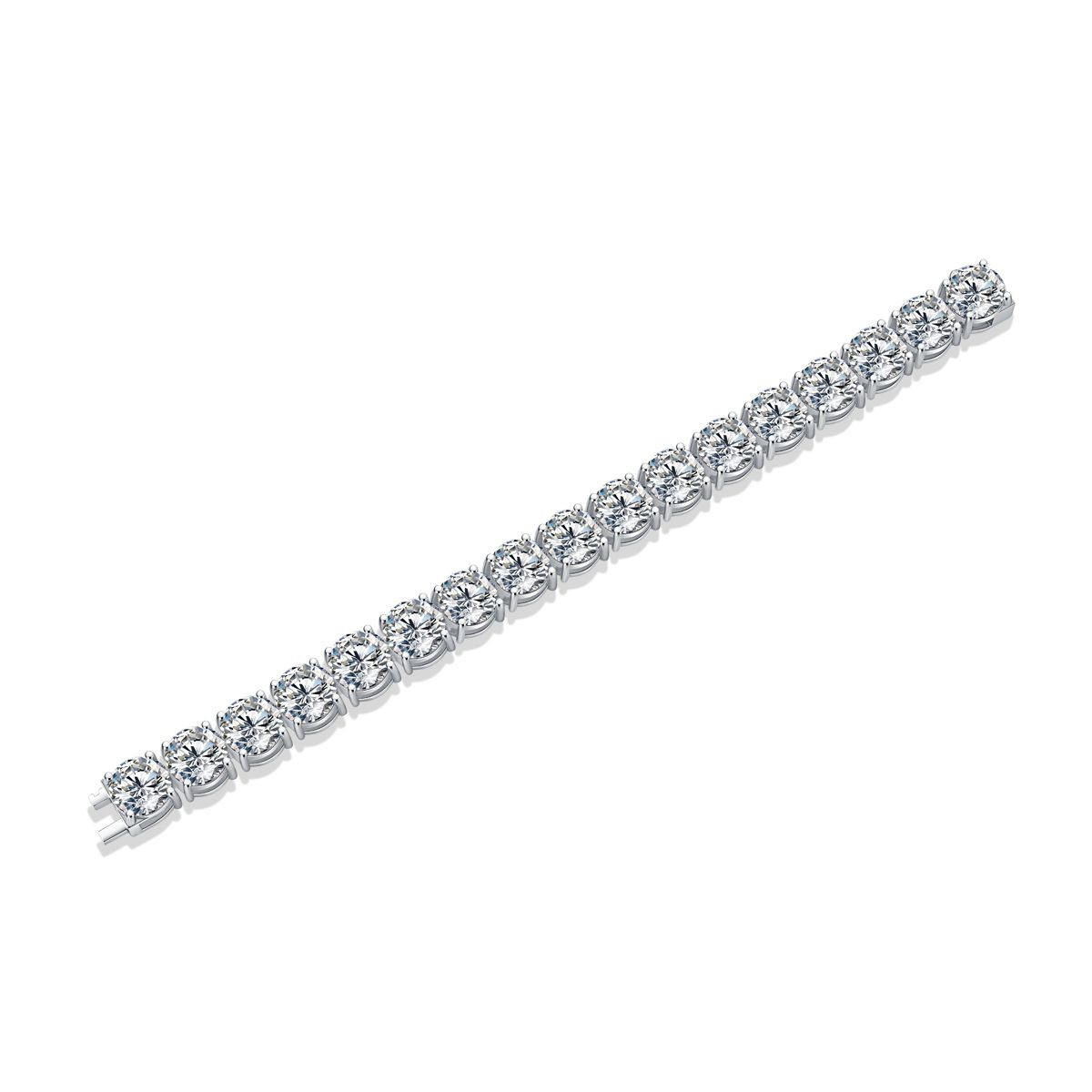 Half-summer brilliance - Made of morganite, 925 sterling silver and platinum-plated diamonds, it is a fashionable jewelry bracelet and a luxurious silver accessory.