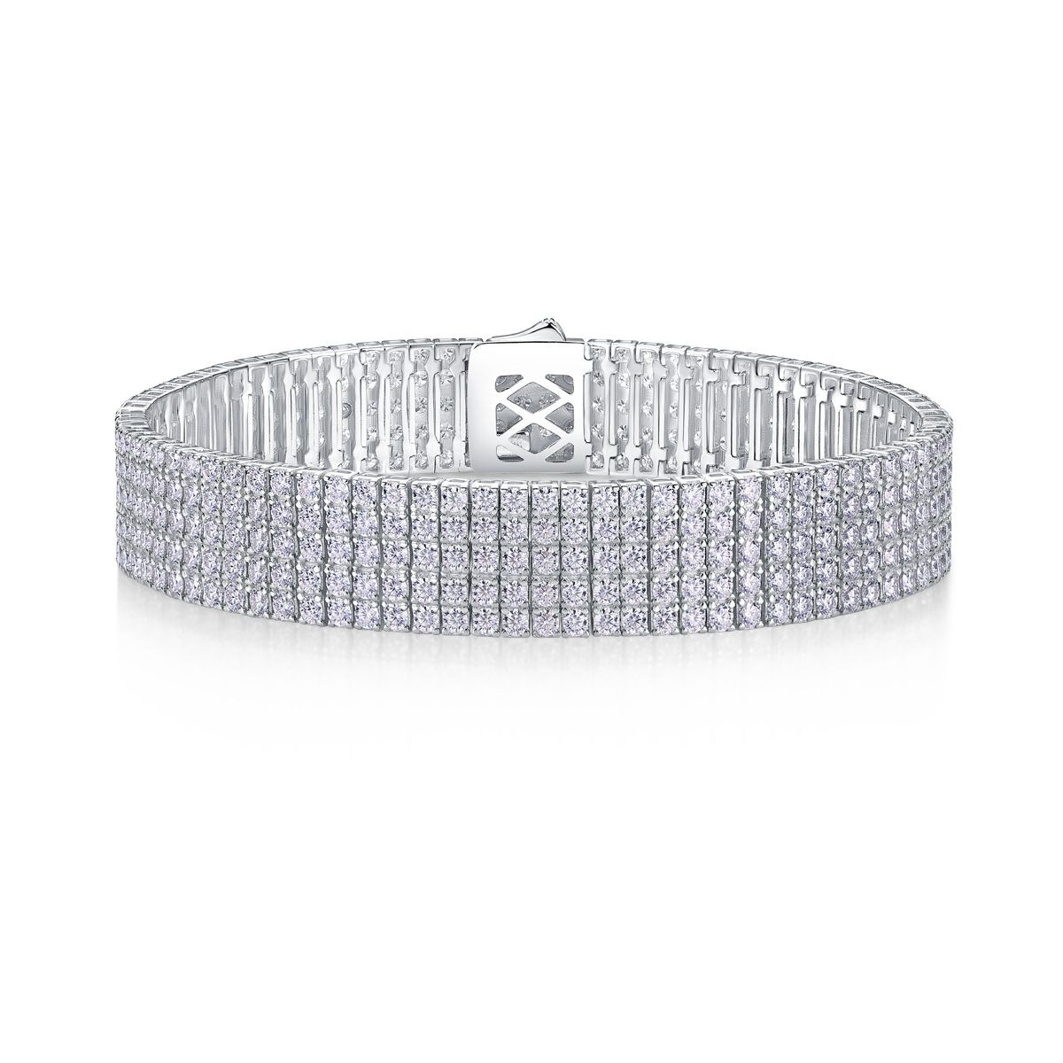 Radiant Simplicity - Made of morganite, 925 sterling silver and platinum-plated diamonds, it is a fashionable jewelry bracelet and a luxurious silver accessory.