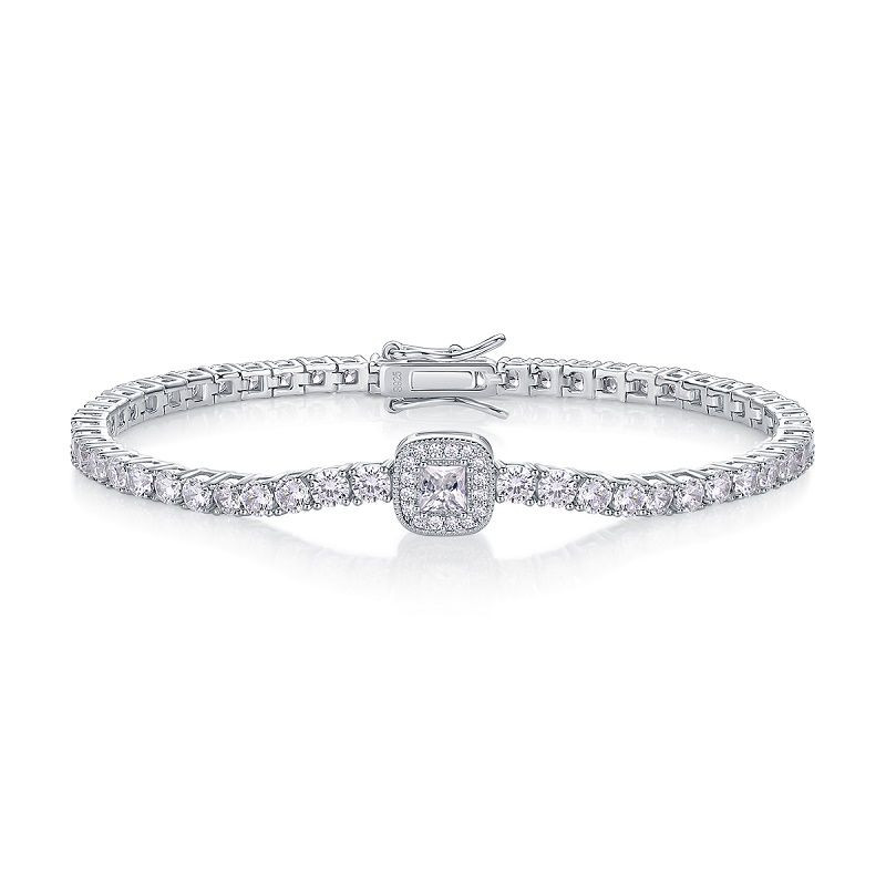 Star - Composed of morganite, 925 sterling silver and platinum-plated diamonds, it is a fashionable jewelry bracelet and a luxurious silver accessory.